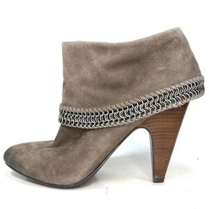 ASH Gray Chain-Embellished Ankle Boots | 40